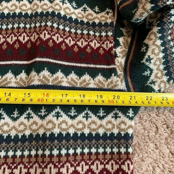 Vintage Principles Acrylic Cardigan Sweater Grandpa Fair Isle Large L - Picture 4 of 5